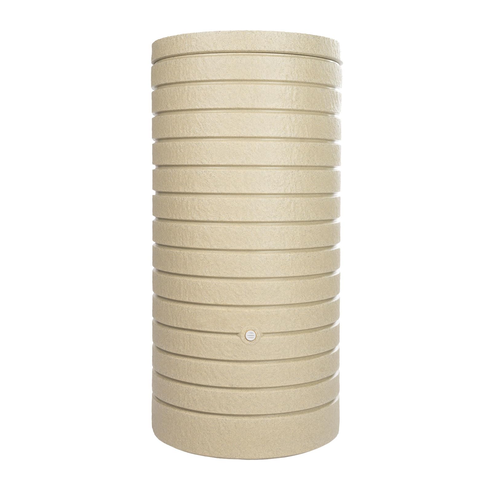 Regentonne Regenwassertank Aversa 270 Liter Sandstein aus UV- und witterungsbeständigem Material. Regenfass BZW. Regenwassertonne mit kindersicherem Deckel und Messinganschlüssen