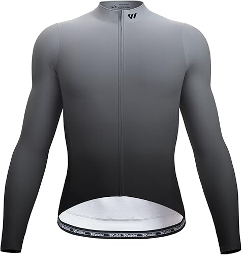 Camisetas de ciclismo de manga larga para hombre, con cremallera completa y bolsillos, ropa de bicicleta de carretera