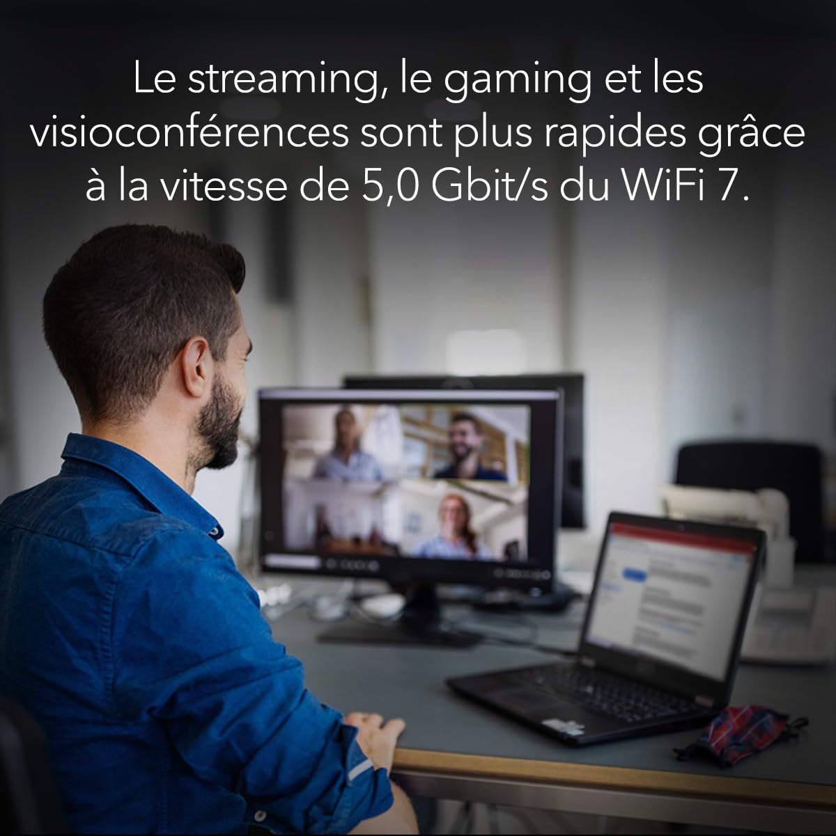 NETGEAR Adaptateur USB 3.0 Nighthawk WiFi 7 (A8500) Clé WiFi 7 BE5000 Tribande 6 GHz