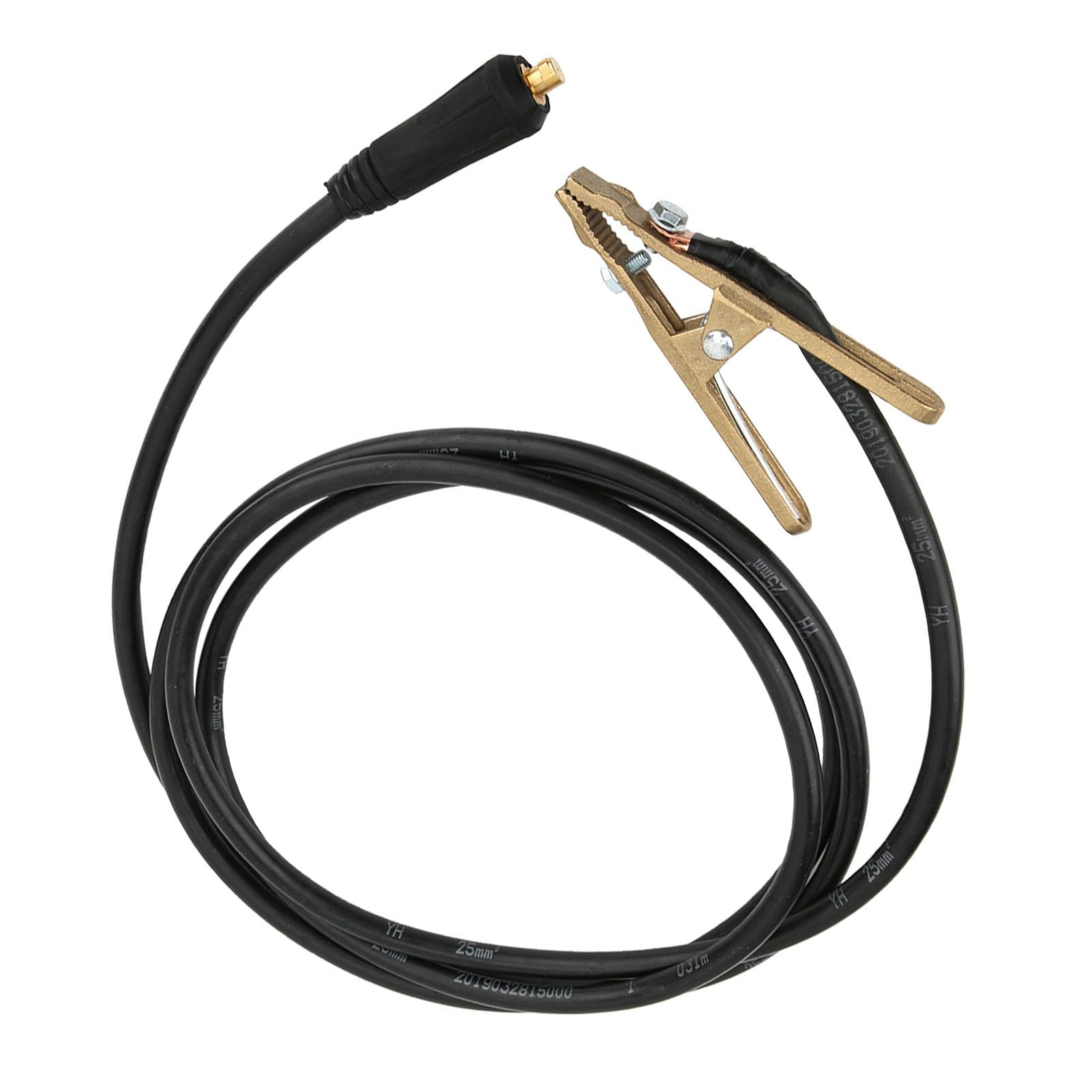 Morsetto di terra in ottone per saldatura TIG 260A Morsetto di terra per saldatore ad MMA Cavo da 3 metri 25mm² per morsetto per carichi pesanti con struttura in acciaio per