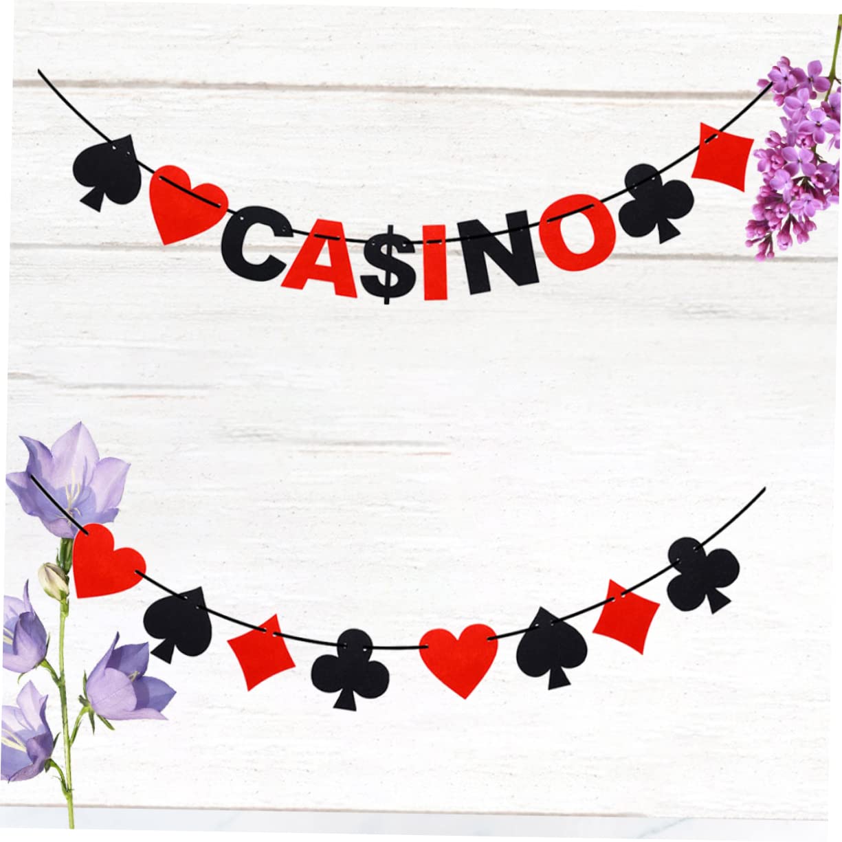 2 Banner A Tema Poker Per Feste Las Vegas, Striscioni Di Carte Da Gioco, 2 Metri Ciascuno, In Tessuto Non Tessuto, Alfabeto Giocante, Decorazioni Per Bar E Pub