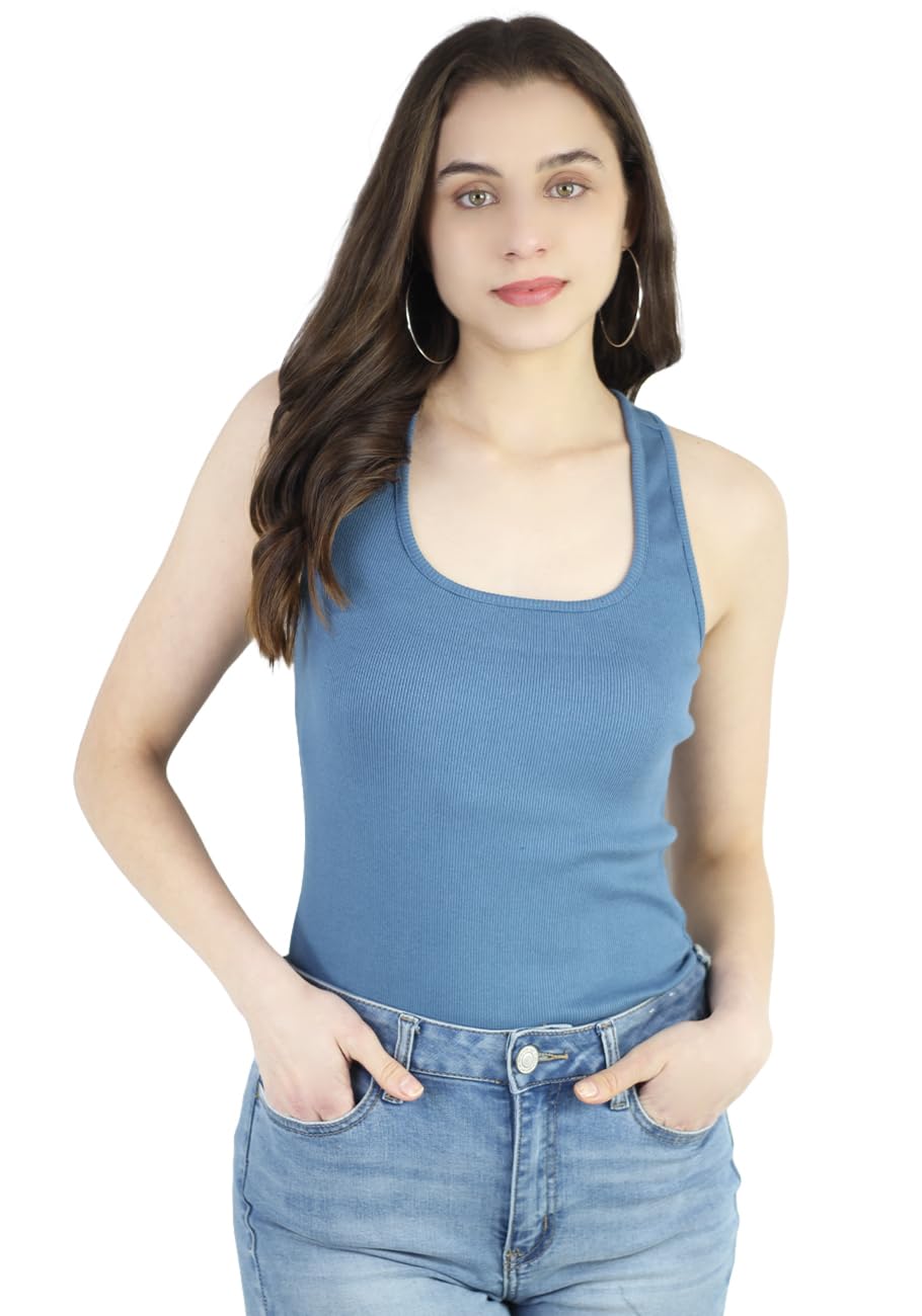 Rib Tank Top | Rib Fabric |Versatile Edge for Every Occasion Ribbed Fabric | Sleeveless Form-Fitting Silhouette | Trendy Texture | Multicolor Chic |-image-45