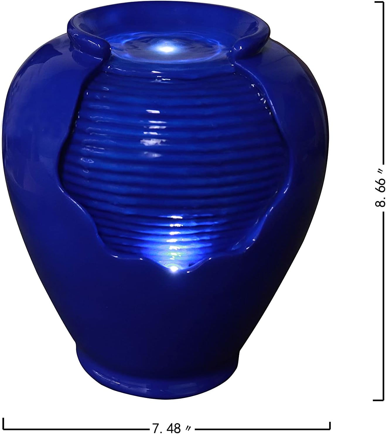 Warm Garden Tabletop Water Fountain Jar Fountain Zen Fountain Royal Blue : Home & Kitchen