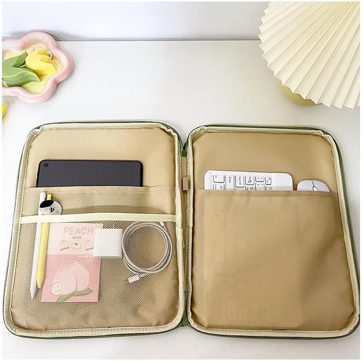 11-13Inch Cute Puffy Laptop Sleeve Fairycore Carrying Laptop Bag Cover Kawaii Tablet Liner Pouch Cottagecore Office Accessories (11inch,Black) - Image 4