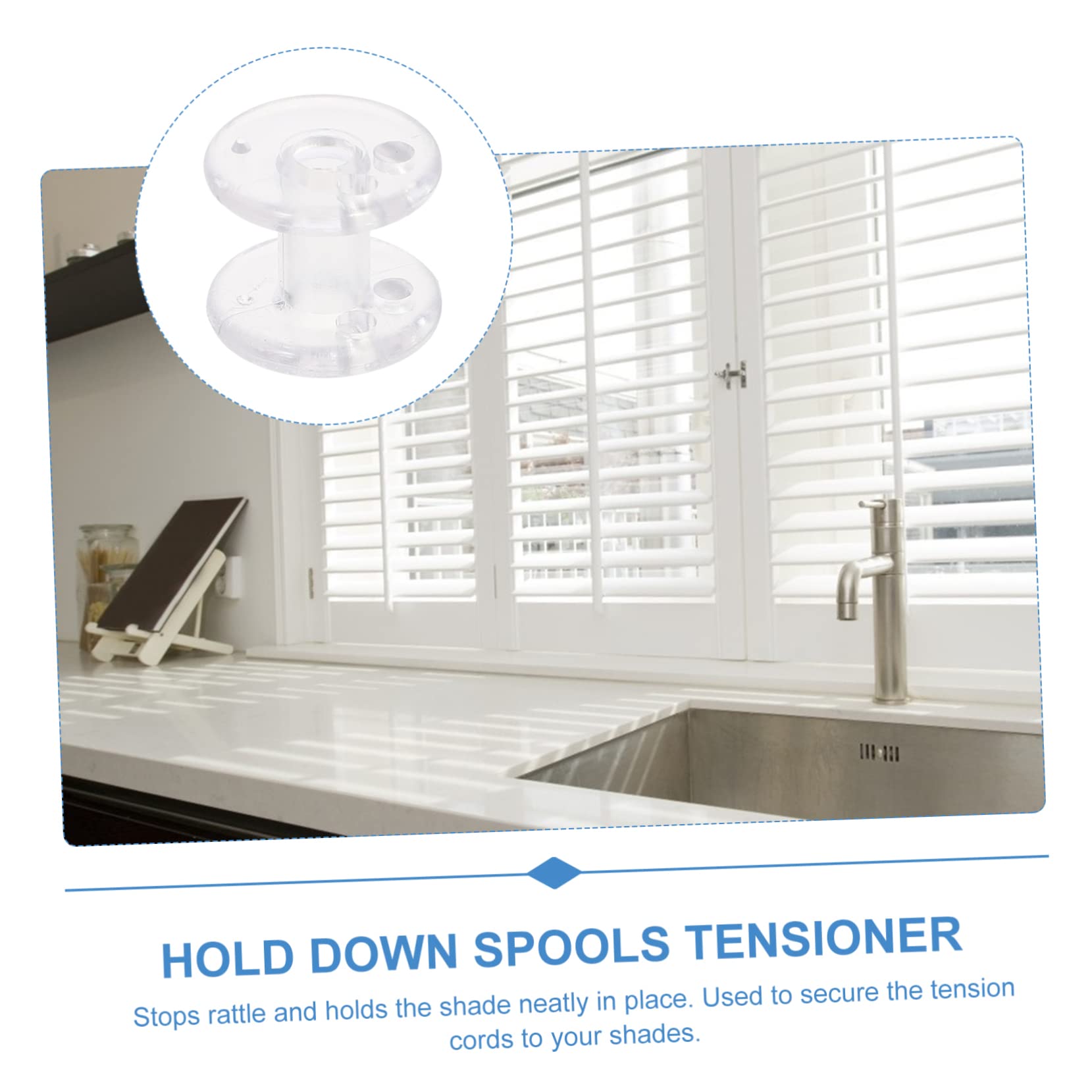 ARTIBETTER 2sets Fixed Spool Shades Freed Light Wire Cordless Rv Blinds Rv Window Curtain Retainers Holders Cords Clamp Rv Curtains Dark Chain Pleated Curtains Hold Down Spools 8pcs*2