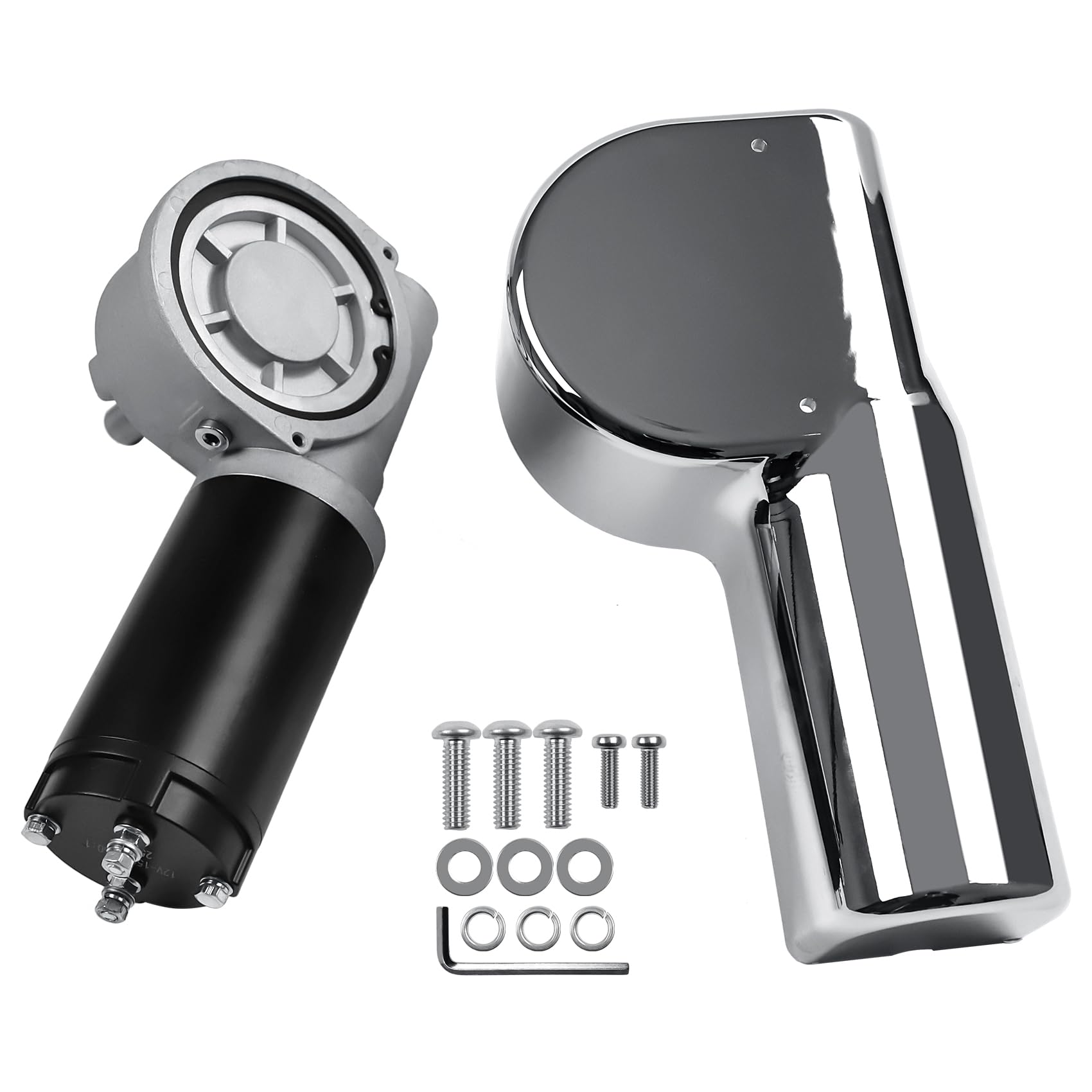 Photo 1 of 1500W 60:1 2.1HP Electric Tarp Motor for Dump Trucks Over 28' Length, Universal Tipper Truck Roll Canopy Motor for Dump Truck Tarp System with Chrome Housing Cover- 12V DC, 60RPM- 5 Years Warranty