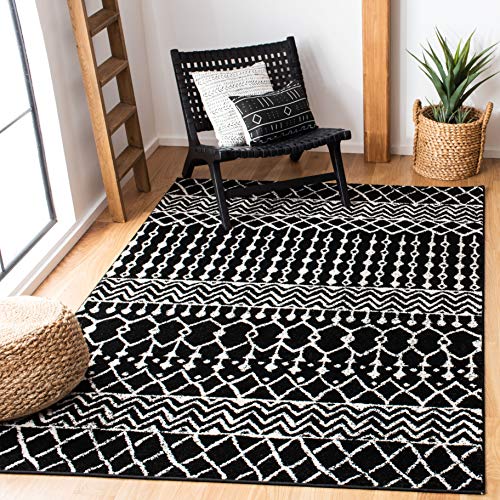 Tapete SAFAVIEH Tulum 91.44x91.44 cm negro y blanco miniatura 1