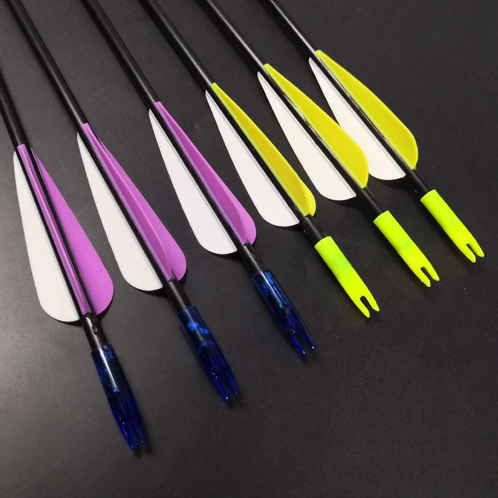 SHARROW Flèches en Fibre de Verre 31 Pouces Spine 900 pour Arc Recourbé Arc Long Traditionnel