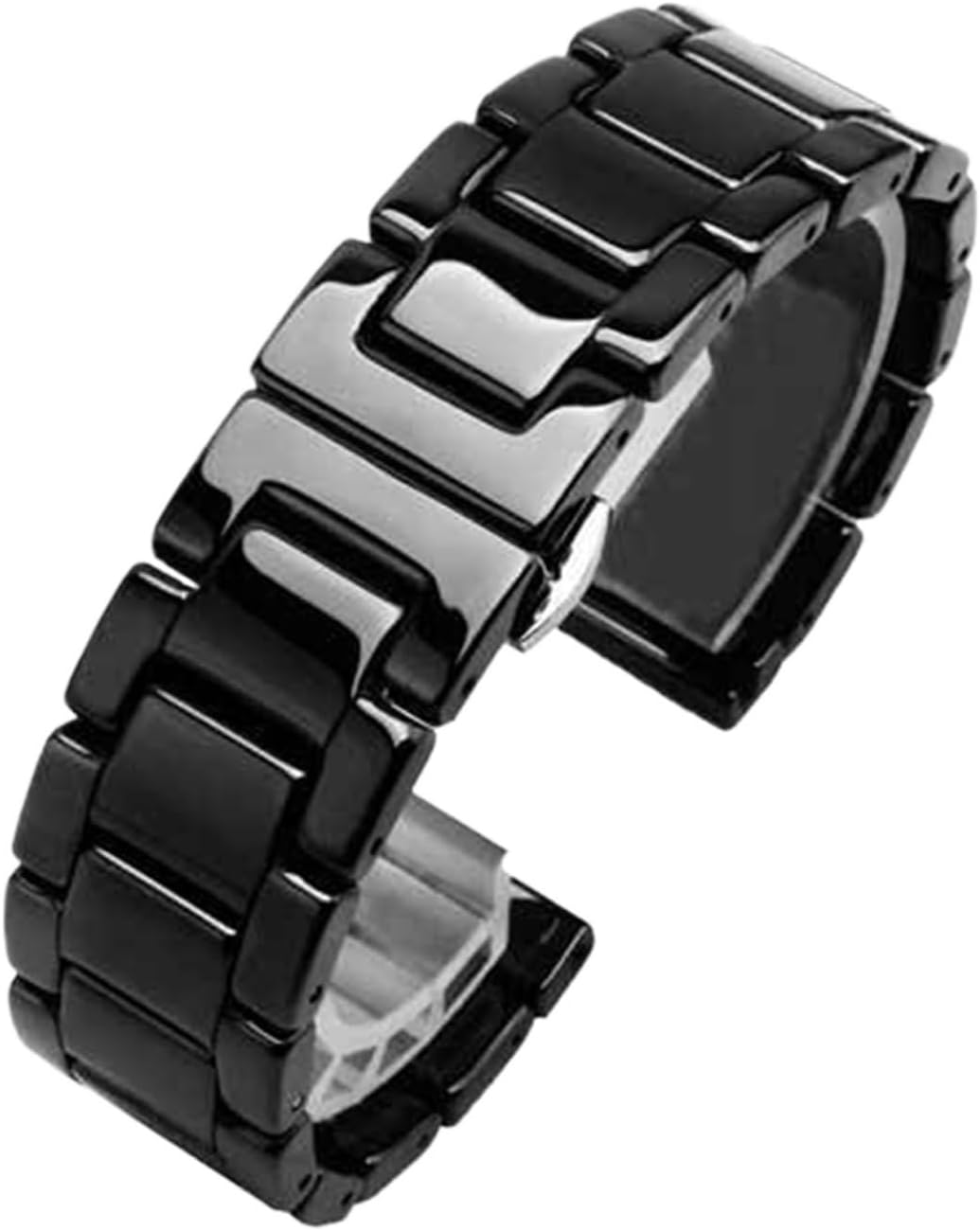 MJMT06 Ceramic Watchband 14 15 16 17 18 19 20 21 22mm Black White Watch Strap Compatible with Men and Women Bracelet