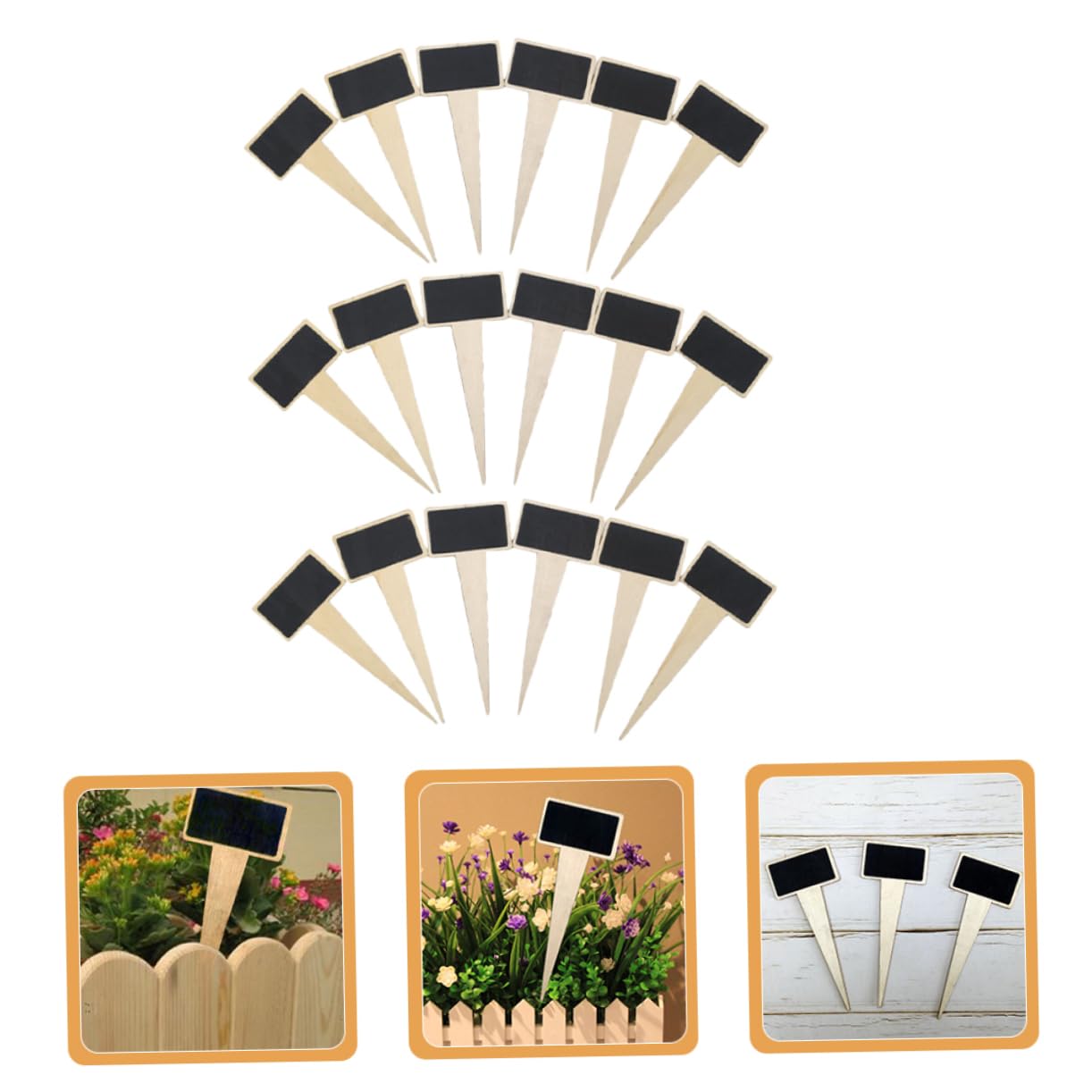 UPKOCH 5 Ensembles Étiquettes Miniatures Pour Plantes Ardoise De Jardin Effaçable Signe Décoratif Pour Identifications Messages Votre 18 Pièces * 5