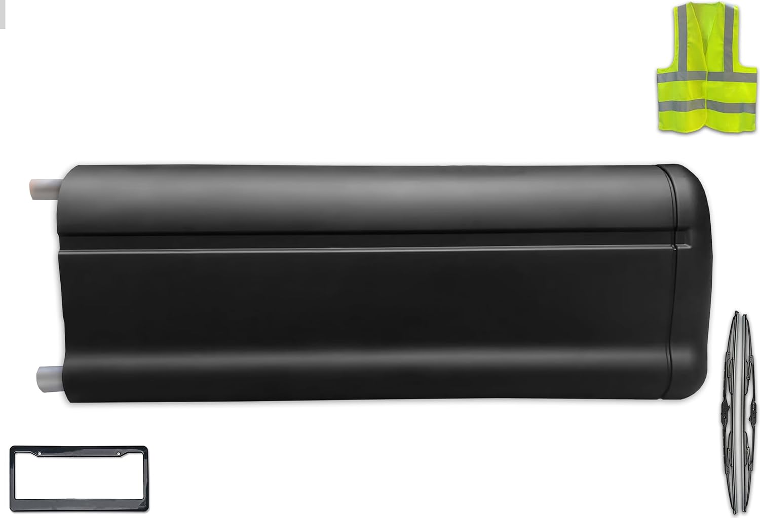 Kozak Compatible with Peterbilt 387 Rear Skirt Tank Fairing Panel (Left Driver Side) PLUS Logo, License Plate Frame, 2x 22" Windshield Wipers and Reflective Vest
