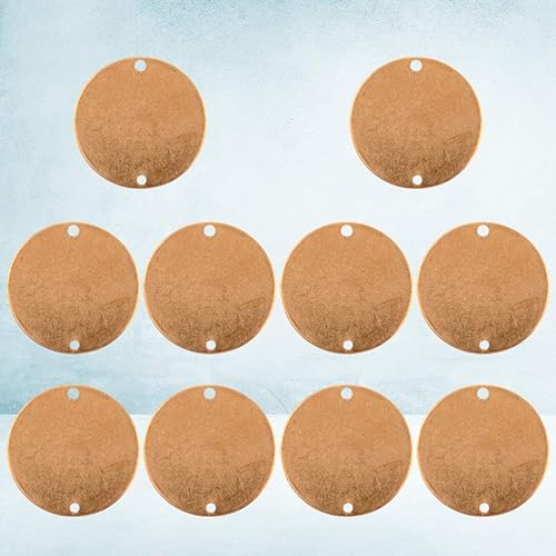Miniatura 2 de 10 piezas de metal estampado de cobre en blanco redondo plano etiqueta colgante colgante círculo grabado disco para pulsera, pendientes, collar,