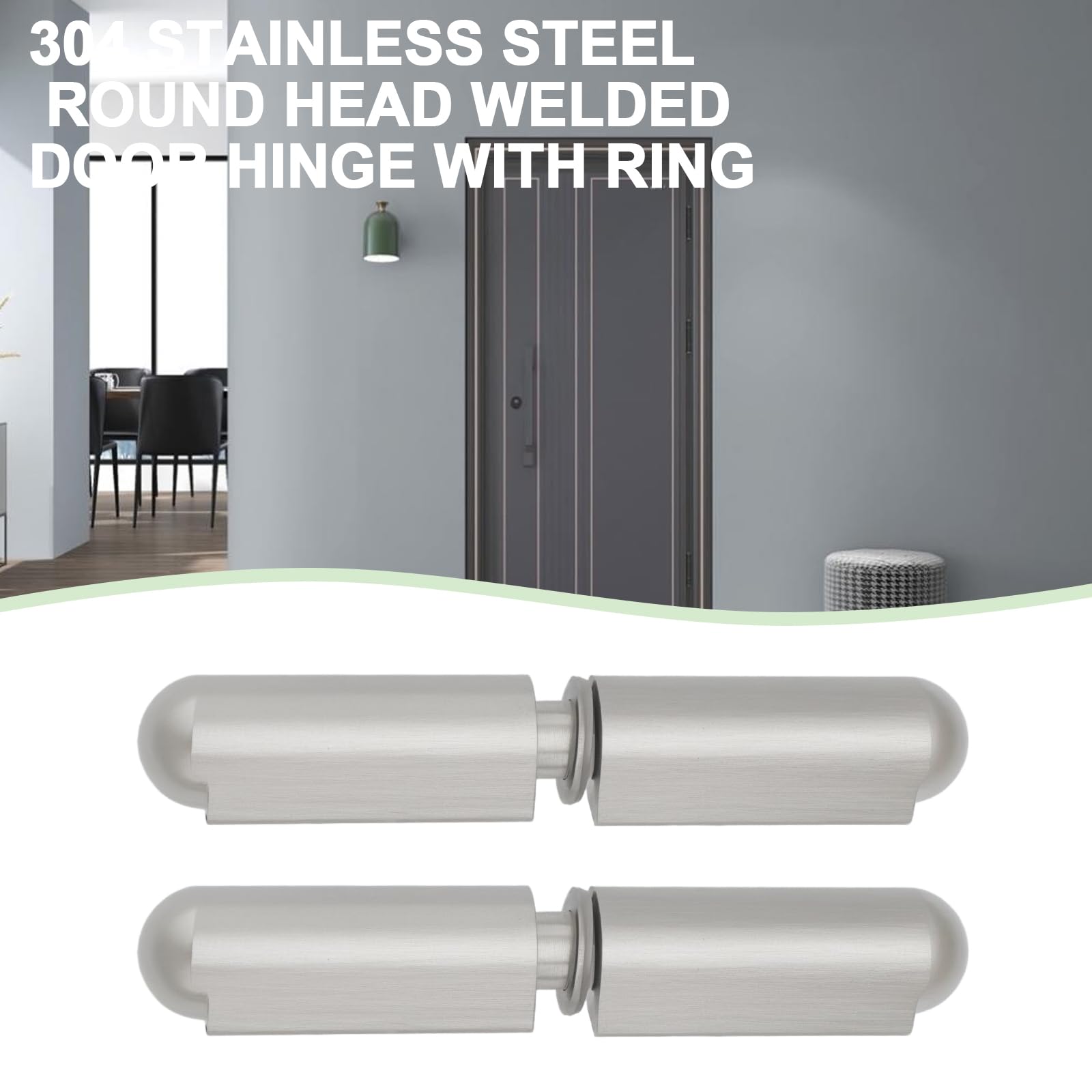 The Lord of the Tools 2 works 80mm Weld on Barrel Hinges Weld-On Band Stainless Steel 2-Part Weld-On Band Rolls Gate Band Male to Female Hinge Pin for Metal Home Gate Door Window - Image 2