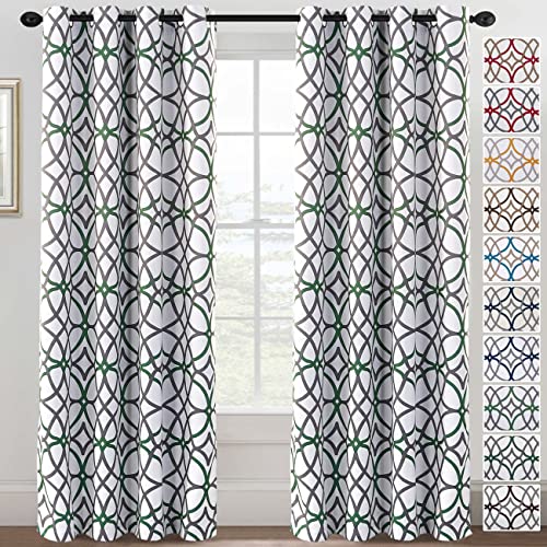 H.VERSAILTEX Blackout Curtains 84 inch Length 2 Panels Set Thermal Curtains & Drapes Window Treatment Noise Reducing Geometric Modern Grommet Living Room Curtains for Bedroom - Ivy and Gray