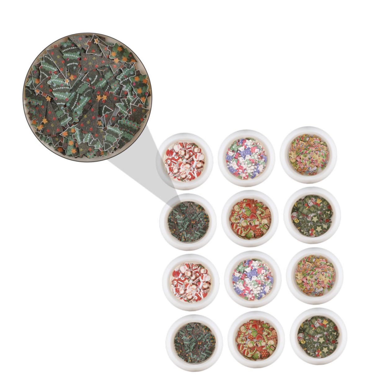 Ipetboom 2 Set Nail Art Paillettes Di Natale Adesivi Per Unghie Di Natale Fette Di Unghie Di Decalcomania Per ie Di Fiocchi Per ie Di Fette Di Nail 12 scatole*2
