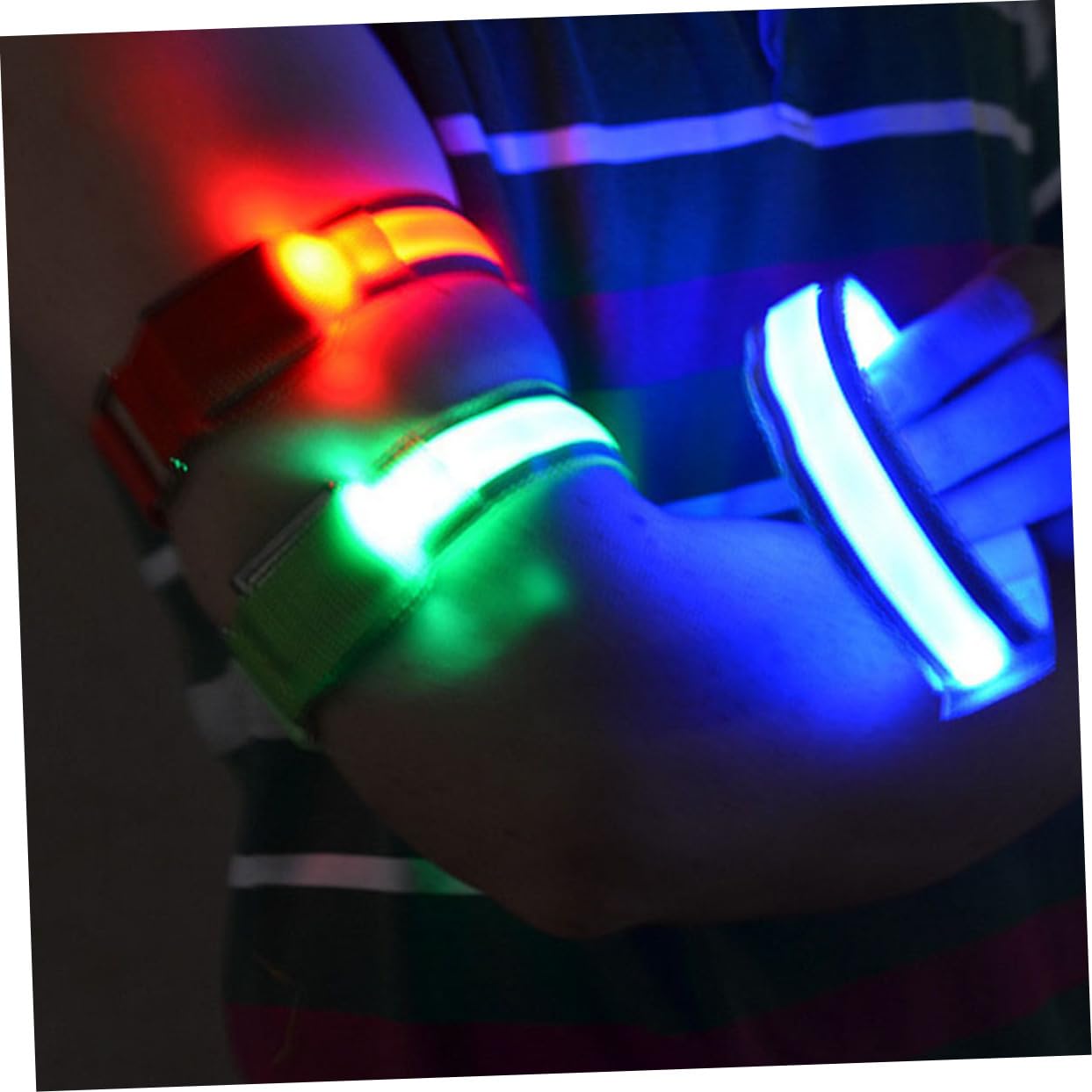 BESPORTBLE Braccio Luminoso Riflettente con Spie Lampeggianti Braccialetti Riflettenti Attrezzatura per La Corsa Notturna Bracciale Luminoso A LED Portato