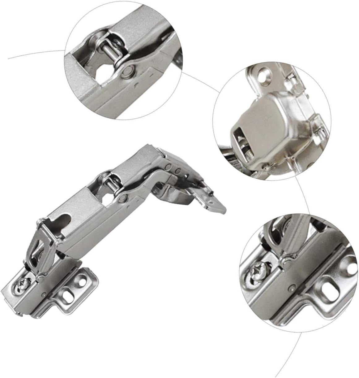 Multiple detailed views of hinge components