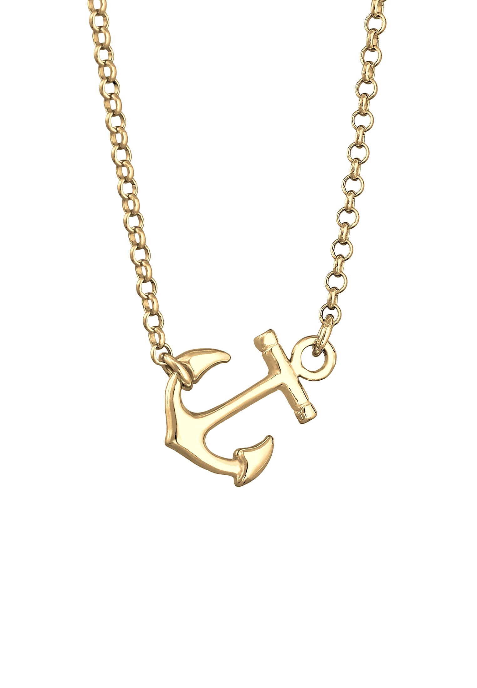 Elli Women's 925 Sterling Silver Anchor Pendant Trend Maritim Sea Necklace - 45cm length