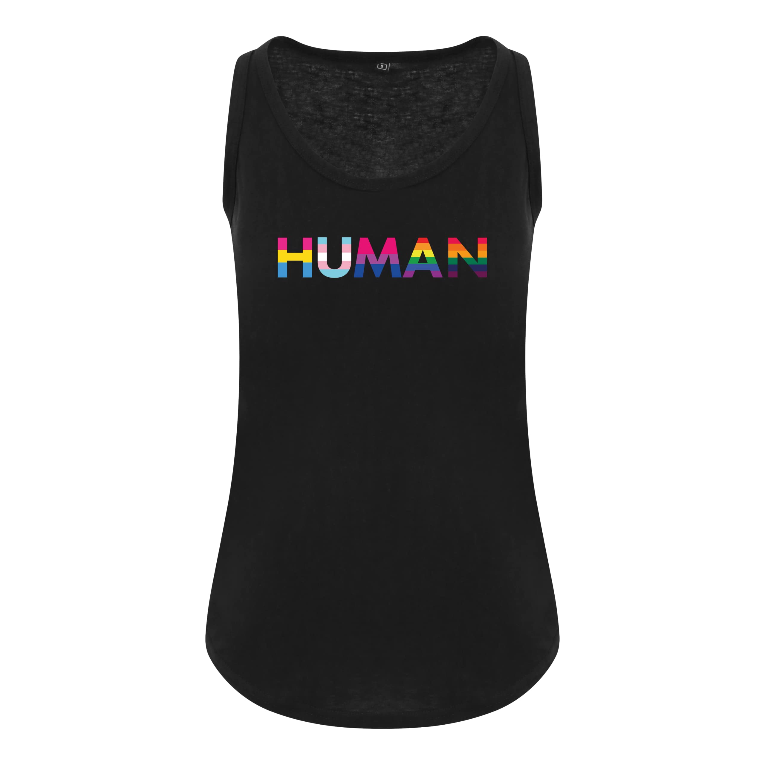 Pride Human Vest - LGBT Flag Rainbow Lesbian Gay Transgender Bisexual Women Men Non-Binary Pansexual Clothing Clothes Accessories LGBTQ Adult Gifts Present (Small, Black)