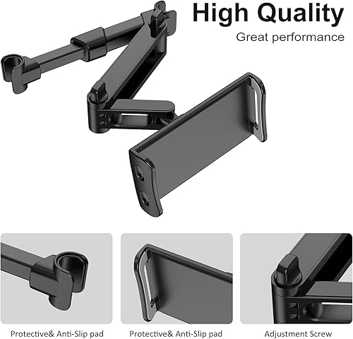 Miniatura 5 de Soporte para reposacabezas de automóvil, soporte giratorio de 360 para asiento trasero de automóvil, soporte para tabletateléfono, compatible con