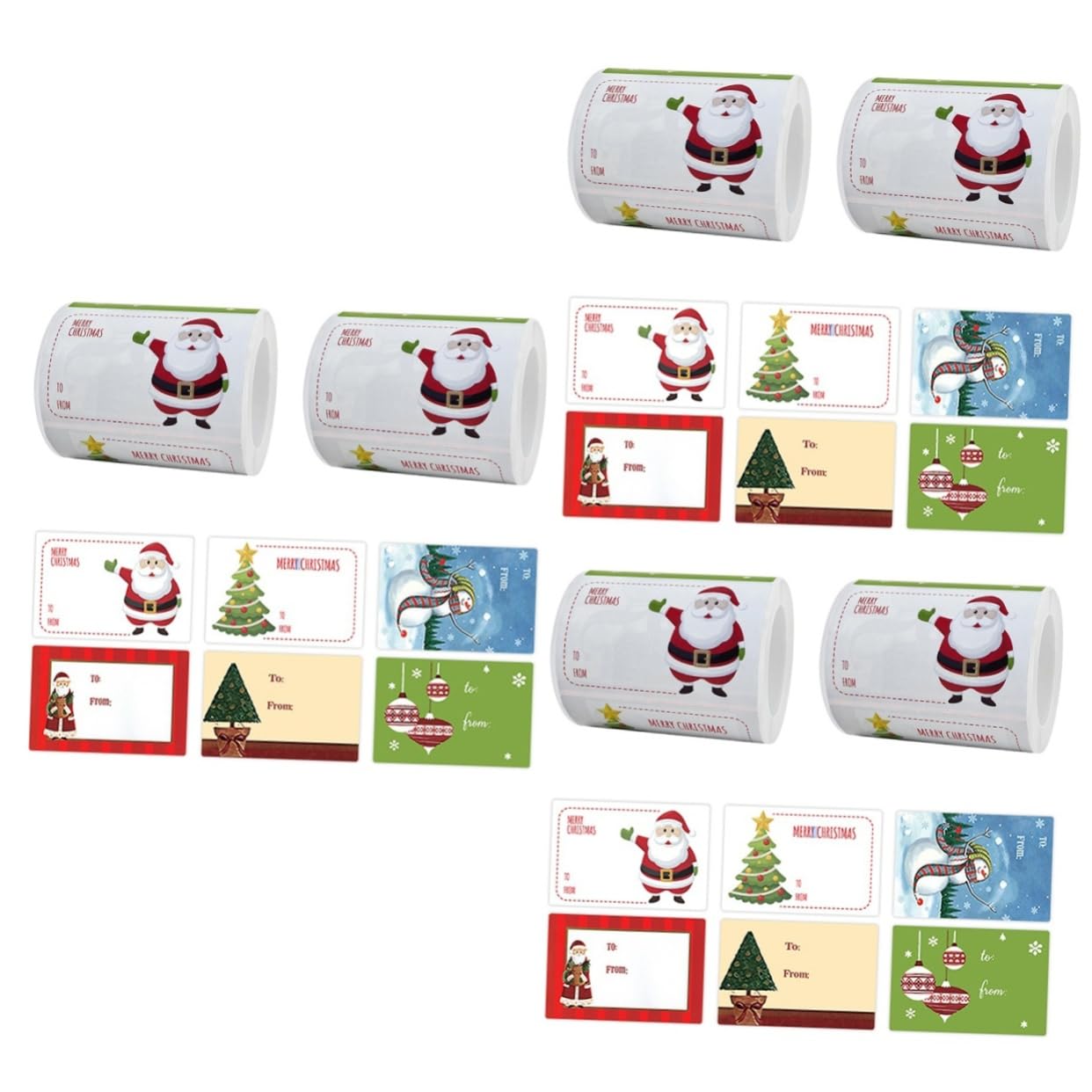 STOBOK 6rotoli Adesivi Natalizi Decorativi Per e Confezioni Etichette Autoadesive Per Design Età