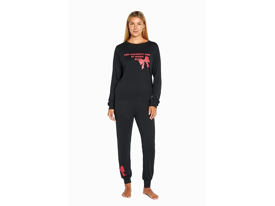 Wildfox Naughty List Set (Black) Women's Pajama Sets INTERNATIONAL SHIPPING