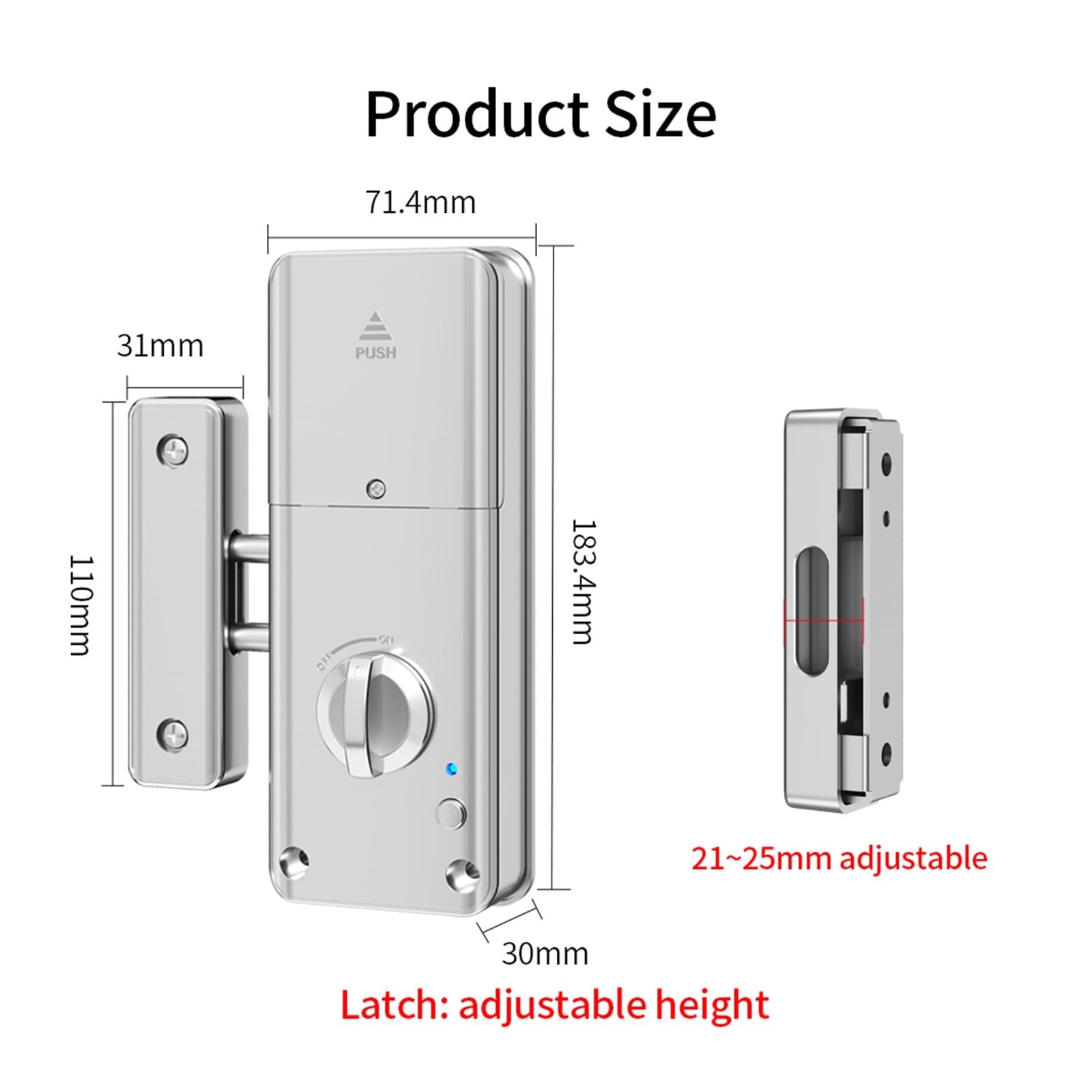 Manija electrónica de aluminio con Bluetooth inteligente Tuya App cerradura digital sin llave para puerta de madera de metal con puerta de enlace M1 a WiFi