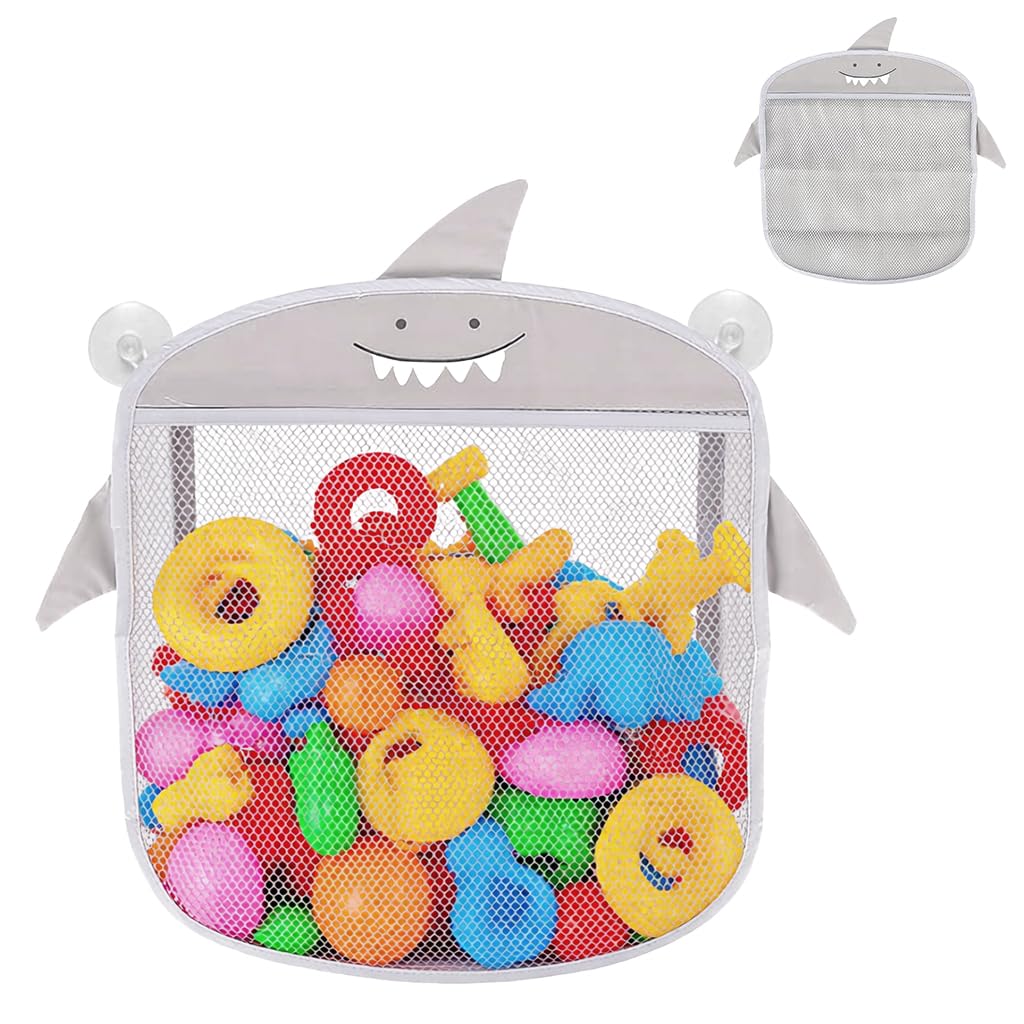 SNOWIE SOFT® Bath Toy Storage Bag with Suction Cups, Quick Dry Mesh Toy Bag Organizer for Kids Bath Toy, Cartoon Hanging Utility Mesh Bag Organizer Bag for Kitchen, Bathroom-image-5