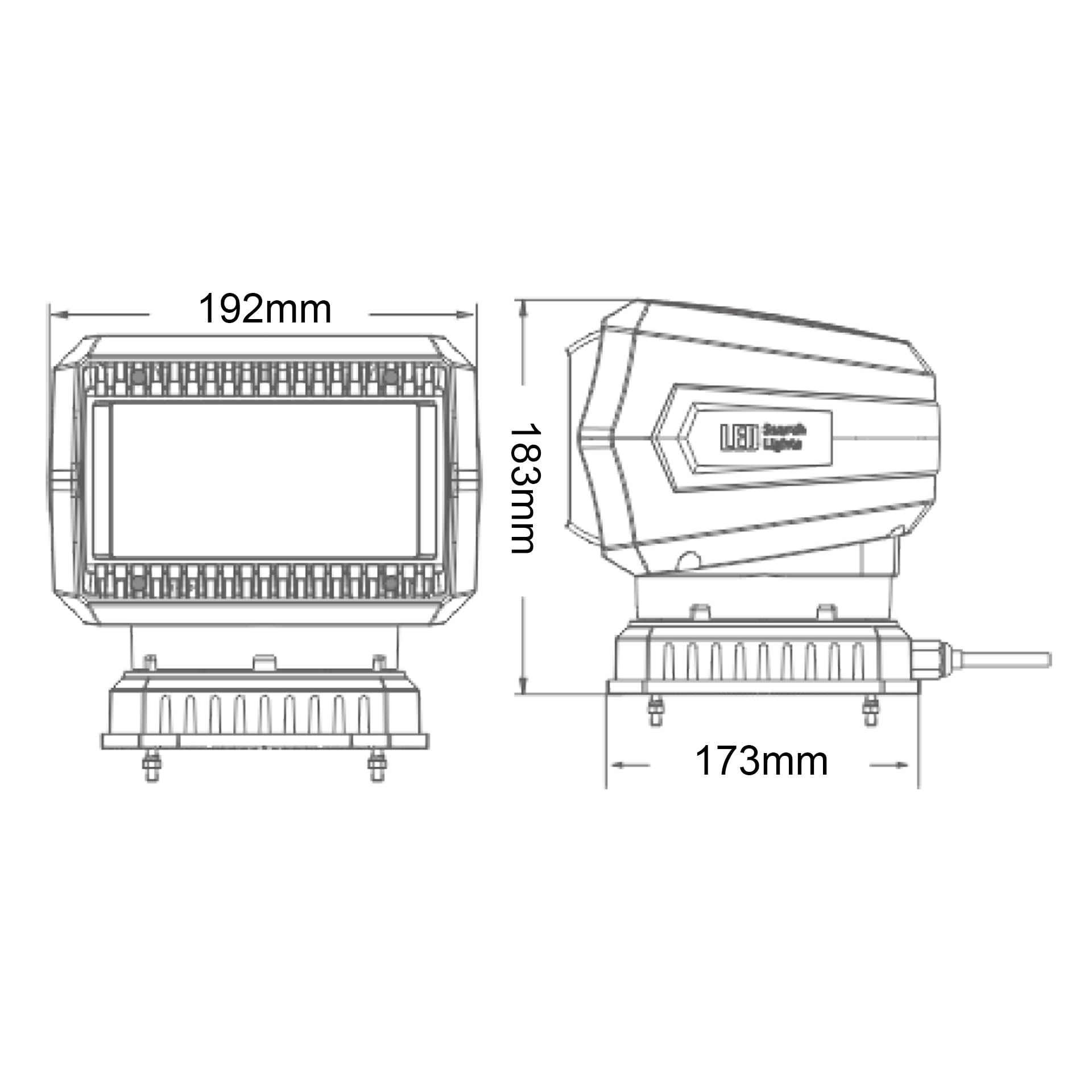 LED-MARTIN LSL Suchscheinwerfer - 60W - Fernbedienung - KFZ Stecker