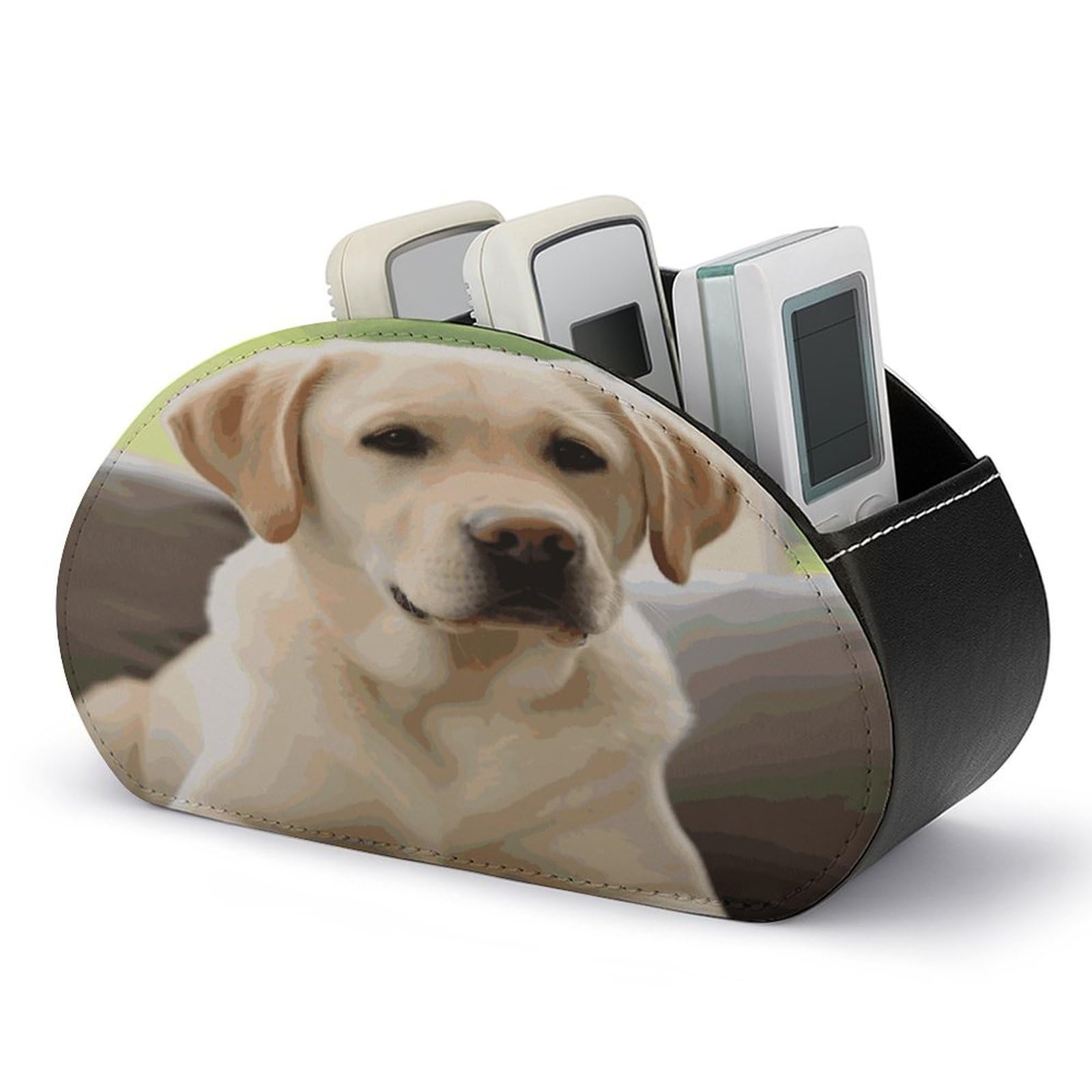 Btcowzrv Style Cute Labrador Dog Remote Control Holder With 5 Compartments