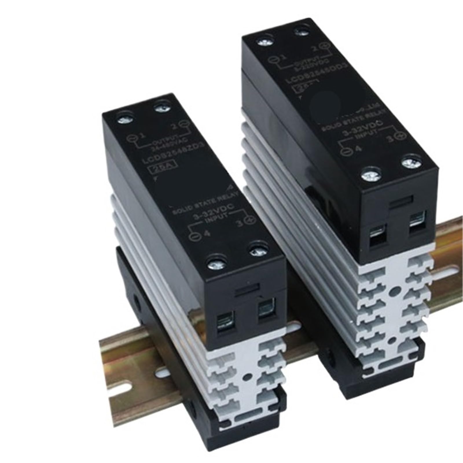 1 Uds 10A 25A 40A 50A 60A 80A relé monofásico SSR de estado sólido con disipador de calor relé Industrial montaje en Riel DIN(DC - AC,60A)