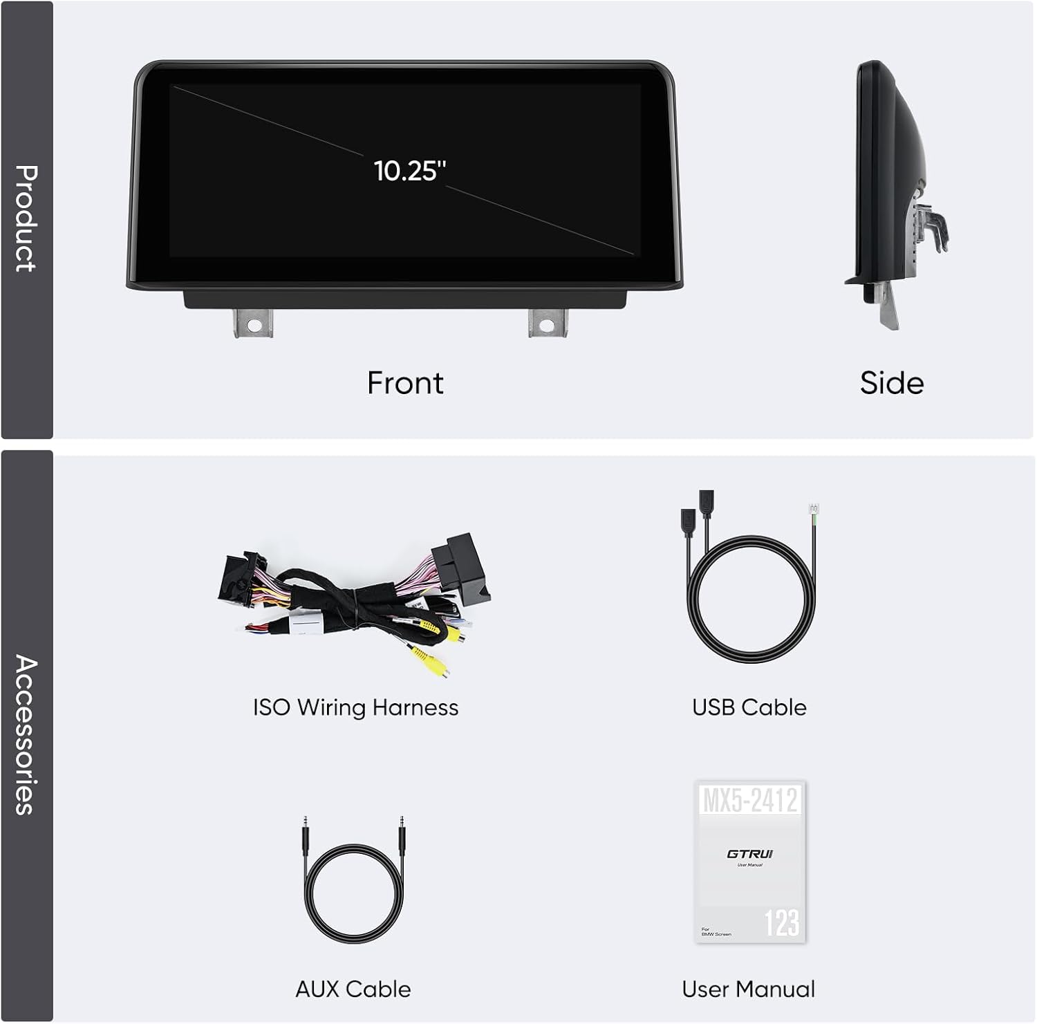 Car Stereo for BMW X5 F15 X6 F16 (2014-2017) NBT E70 E71 (2007-2013) CCC/CIC System, Wireless CarPlay Android Auto Upgrade Factory Radio Bluetooth WiFi Touch Screen (10.25" 2014-2017)