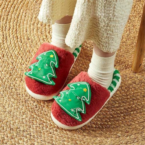 Toddler Baby Boys Girls Warm Cozy Cotton Winter Booties Christmas Tree Non-slip Soft Sole Slippers Crib Shoes2