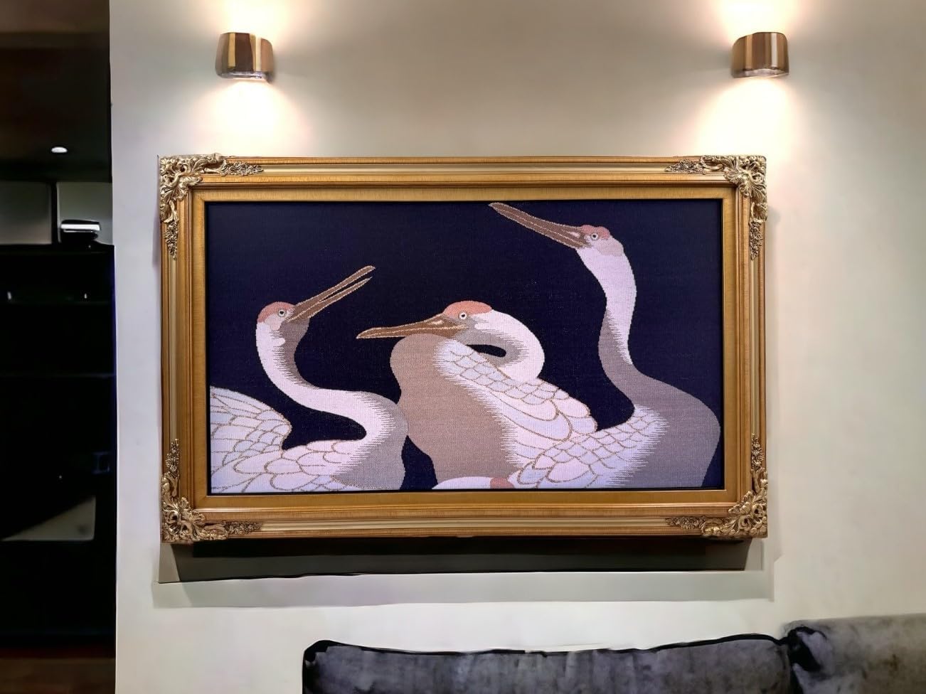 32, 43 & 50 inch Handmade wood ornate TV Frame for Samsung The Frame TV. Light Gold Finish (not for use with other models) (50 INCH)