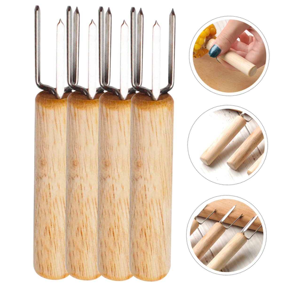 GLEAVI 5 Sätze Teiliges Maiskolbenhalter Aus Multifunktionale Bbq Gabeln Für Grillen Und Camping Praktische Spieße Für Fleisch Und Gemüse 6 Stücke * 5