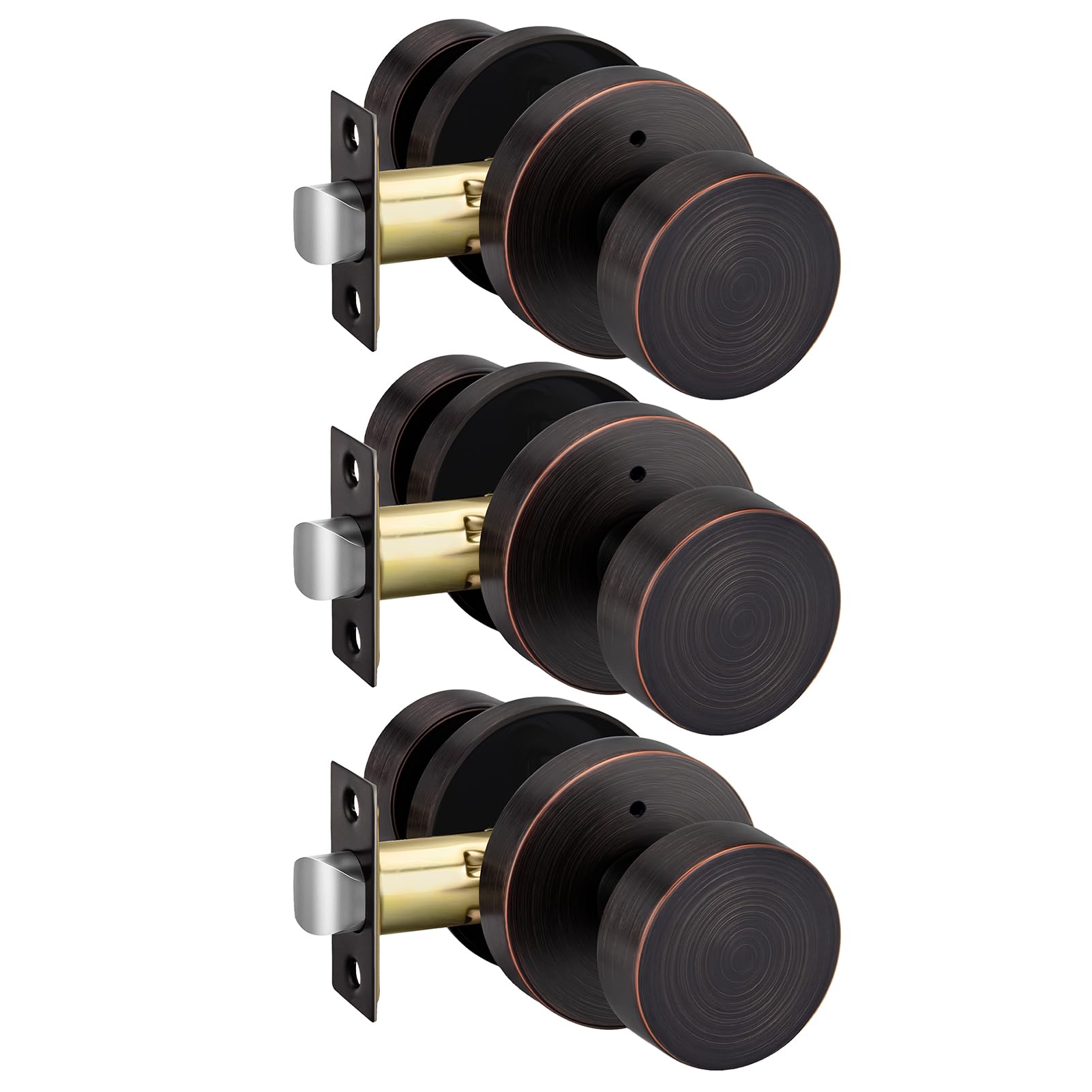 Haidms Oil Rubbed Bronze Door Knob Interior Privacy Door Knobs 3 Pack