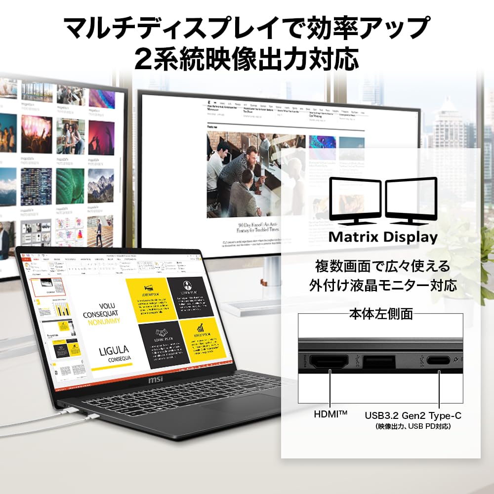 MSI Modern 15 ビジネスノートPC Core i7-1355U