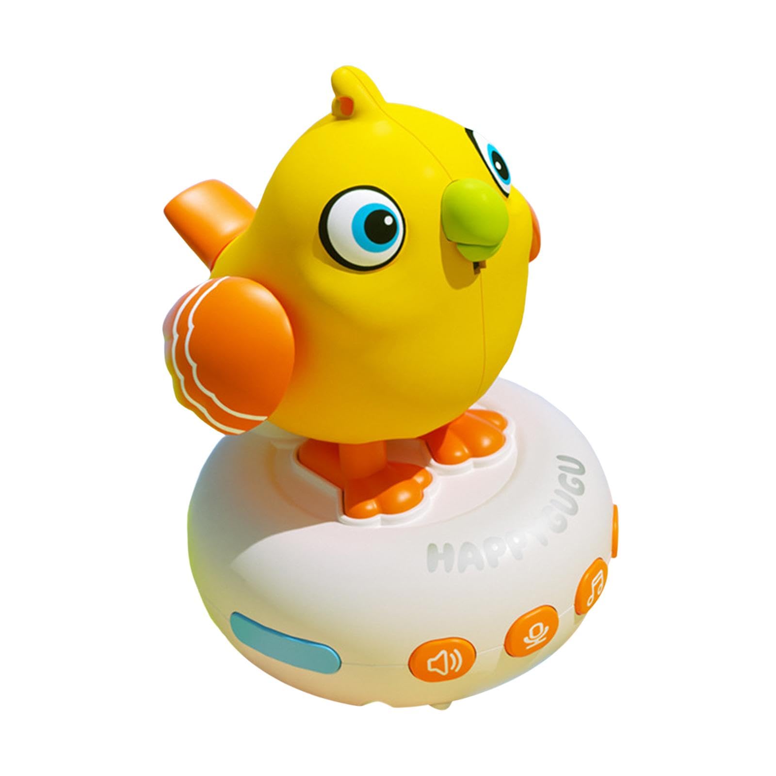 Reloj Eléctrico para Pájaros de Juguete para Niños, Divertido Juguete de Pájaro, Juguete Musical Interactivo para El Aprendizaje Temprano, Amarillo