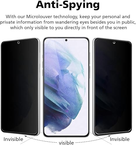 Miniatura 10 de Diacube Paquete de 2 Protector de pantalla compatible con Galaxy S22 Ultra (6.8 pulgadas) de privacidad antiespía con huellas dactilares, pegamento