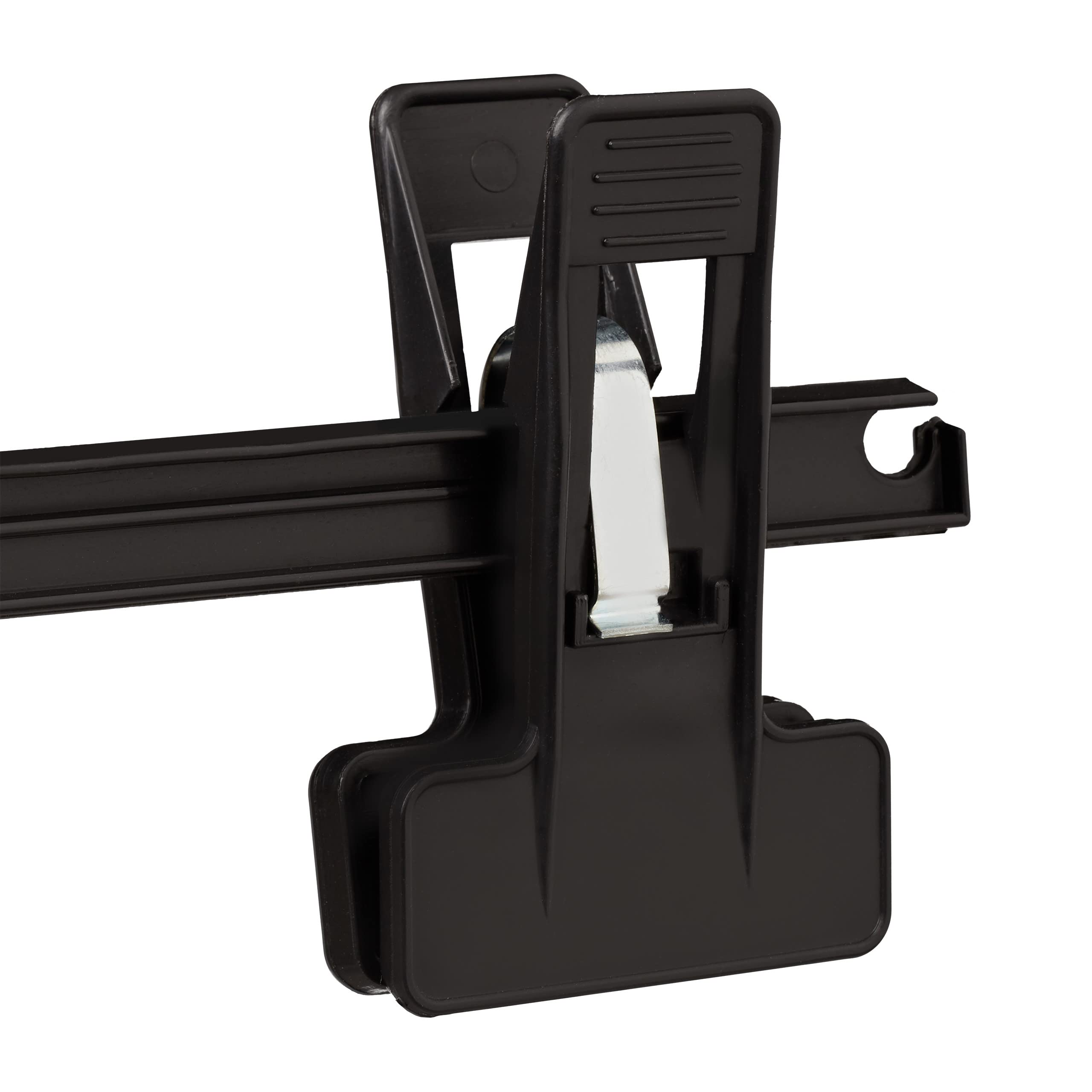 40 Grucce per Gonne e Pantaloni, Pinze Scorrevoli, Gancio Girevole, HxLxP 14 x 36 x 3 cm, Nero