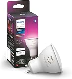 Philips Hue White and Colour Ambiance LED Smart Light Bulb 1 Pack [GU10 Spot], with Bluetooth, Works with Alexa, Google Assistant and Apple Homekit - 1