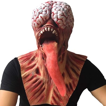 Amazon ハロウィン パーティー用マスク ゾンビ 頭から胸までカバーする超リアルフルフェイスマスク 怖いです バイオハザード リッカー コスプレ衣装 アンデッド 死体 悪魔 宇宙人 サタン デーモン ウィッグ お面 仮面 かぶりもの Cosplay 変身 変装 Halloweenグッズ