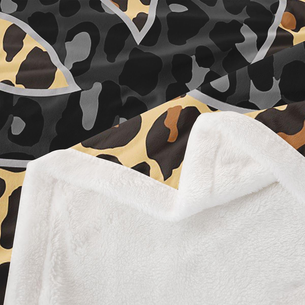 Erosebridal Grey Leopard Print Bow Fleece Blanket Coquette Aesthetic Letter Sherpa Blanket 60"x80" | Personalized Name Monogrammed Alphabet Fuzzy Plush Throw Toddler Balletcore Decor Brown