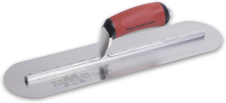 MARSHALLTOWN Fully Rounded Concrete Finishing Trowel, High Carbon Steel Blade, DuraSoft Handle, 16 x 4, Assembled in USA, MXS66FRD