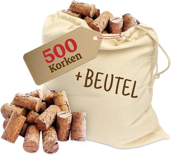 500 bouchons de vin - En carton - Pour décorer le vin ou la décoration, le bricolage, le bricolage et le bricolage - En matériau naturel foncé - 24 x 45 mm - 1