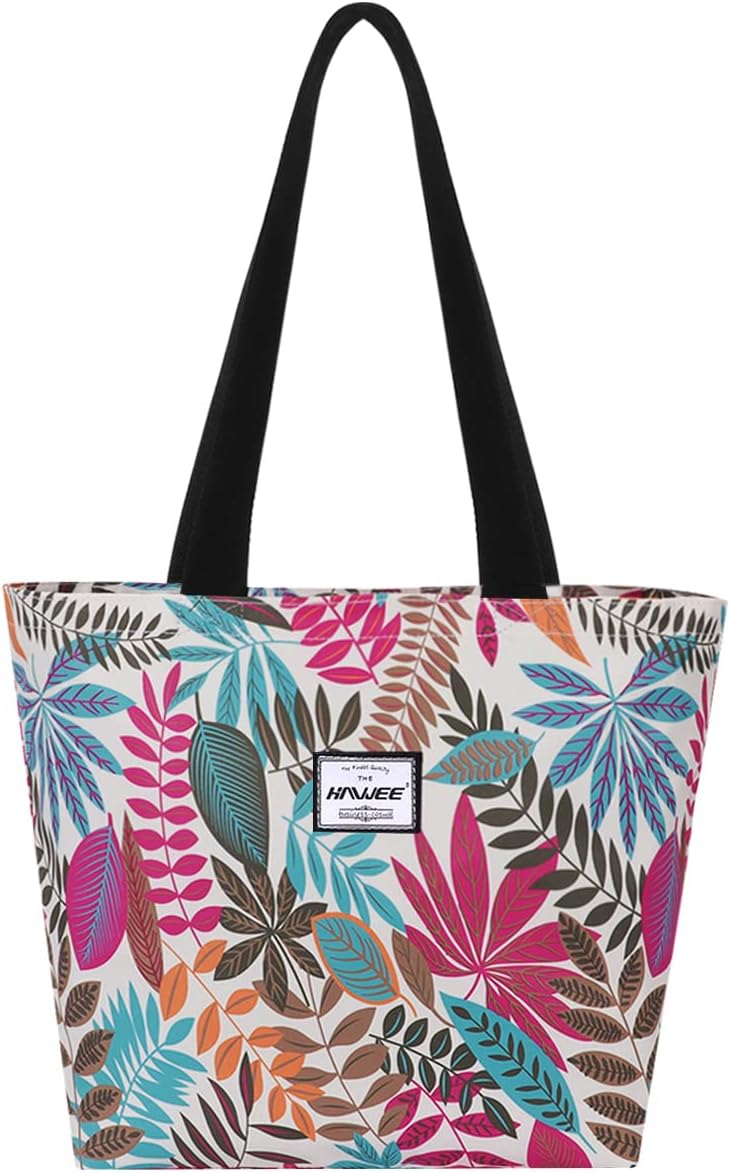 Tote Bag with Zipper for Women Inside Mesh Pocket Heavy Duty Casual Anti-water Cloth Travel Shoulder Handbag