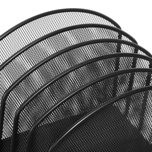Organisateur de bureau vertical noir en fer à compartiments multiples - 5