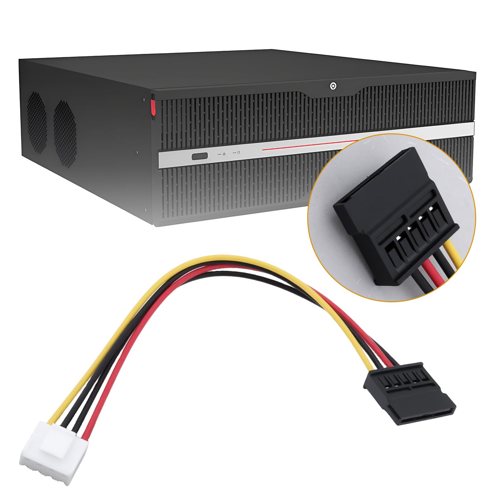 Set di 2 cavi di alimentazione da 4 pin a SATA femmina per hard disk compatibile con registratore video Hikvision 20 cm