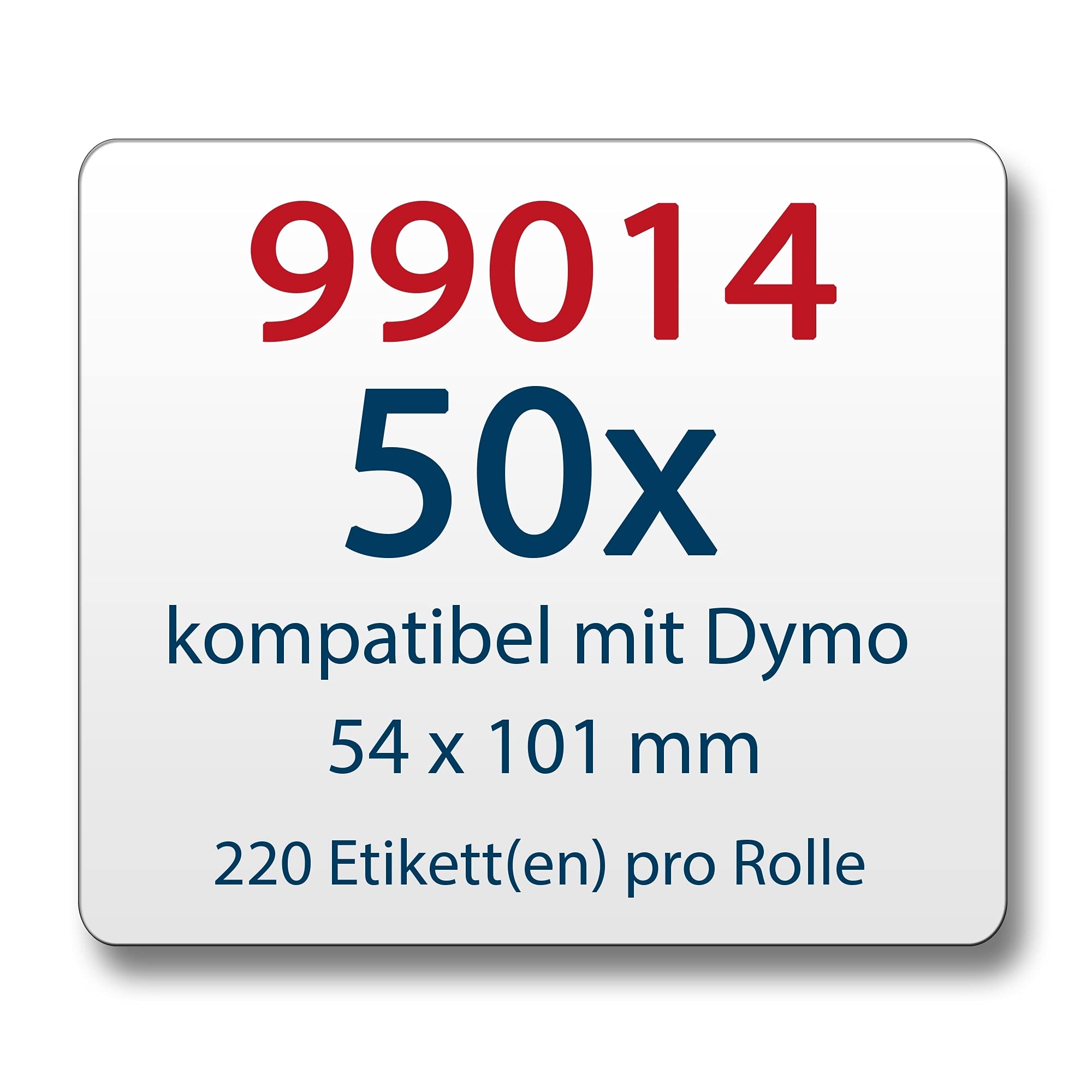 Kompatibel/Ersatz für Dymo 99014 54x101mm 220 Label Etiketten pro Rolle/Seiko SLP-SRL 54x101mm 220 Label pro Rolle (50x)