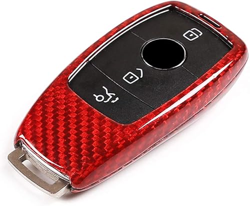 Miniatura 2 de YIWANG - Carcasa de fibra de carbono para llave de coche Mercedes Benz W222 S Clase E W213 Clase C W205 GLC X253, color rojo